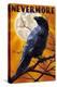 Nevermore - Raven and Moon-Lantern Press-Stretched Canvas