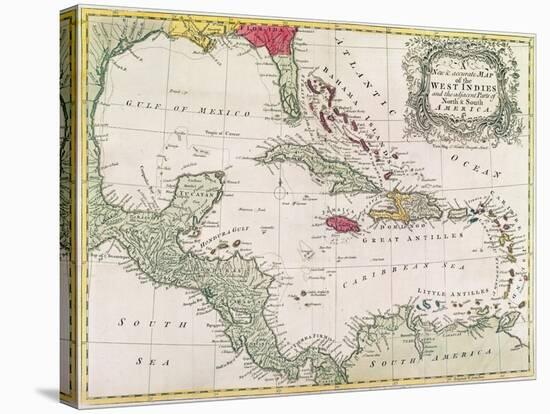 New and Accurate Map of the West Indies (Colour Litho)-American-Premier Image Canvas