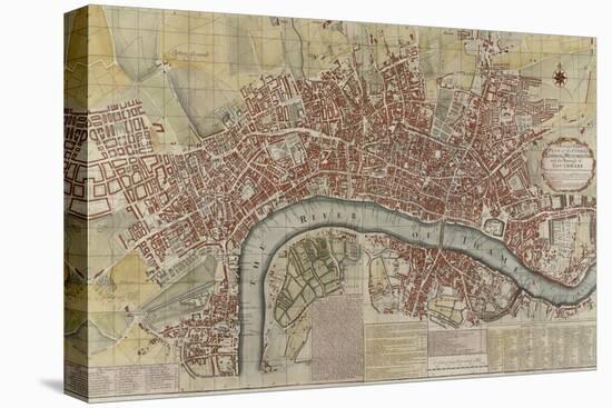 New and Exact Plan of the Cities of London and Westminster and the Borough of Southwark, 1725-null-Premier Image Canvas