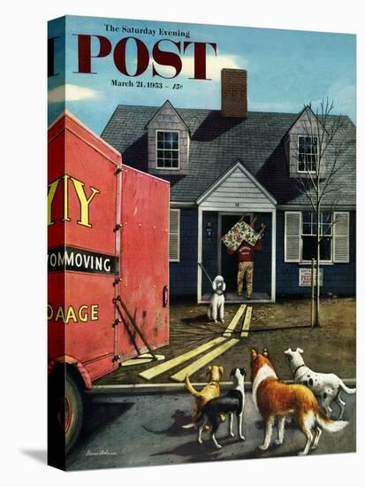 "New Dog in Town" Saturday Evening Post Cover, March 21, 1953-Stevan Dohanos-Premier Image Canvas