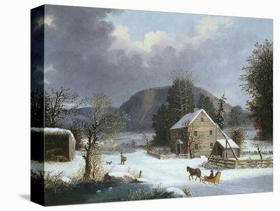 New England Farm by a Winter Road-Mary Cassatt-Premier Image Canvas