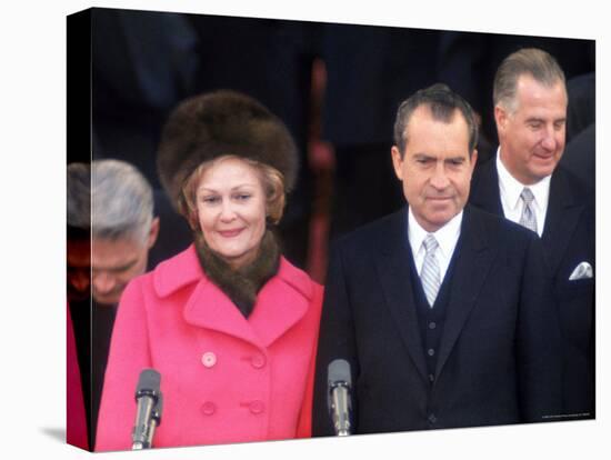 New First Lady Patricia Nixon with Her Husband, President Richard M. Nixon at His Inauguration-Henry Groskinsky-Premier Image Canvas