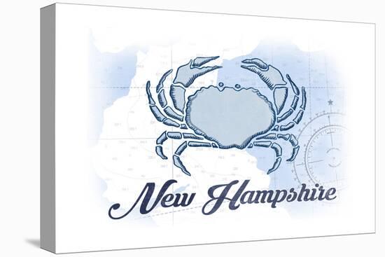 New Hampshire - Crab - Blue - Coastal Icon-Lantern Press-Stretched Canvas