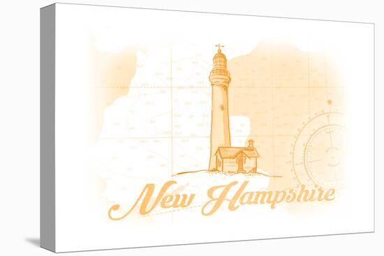New Hampshire - Lighthouse - Yellow - Coastal Icon-Lantern Press-Stretched Canvas