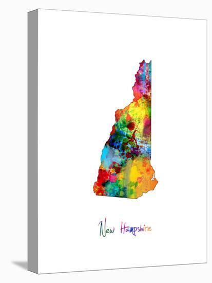 New Hampshire Map-Michael Tompsett-Stretched Canvas