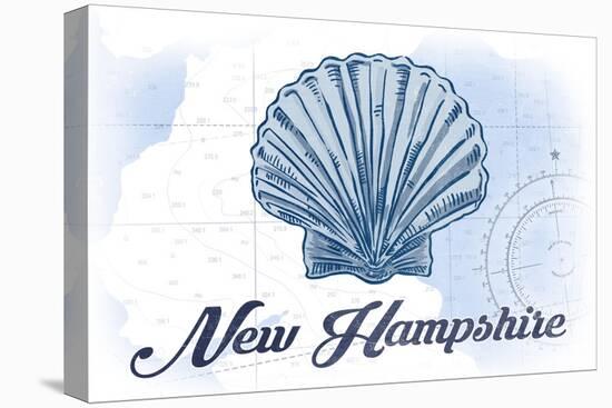 New Hampshire - Scallop Shell - Blue - Coastal Icon-Lantern Press-Stretched Canvas