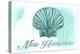 New Hampshire - Scallop Shell - Teal - Coastal Icon-Lantern Press-Stretched Canvas