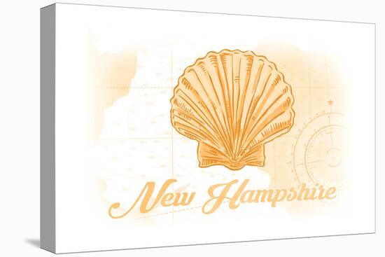 New Hampshire - Scallop Shell - Yellow - Coastal Icon-Lantern Press-Stretched Canvas