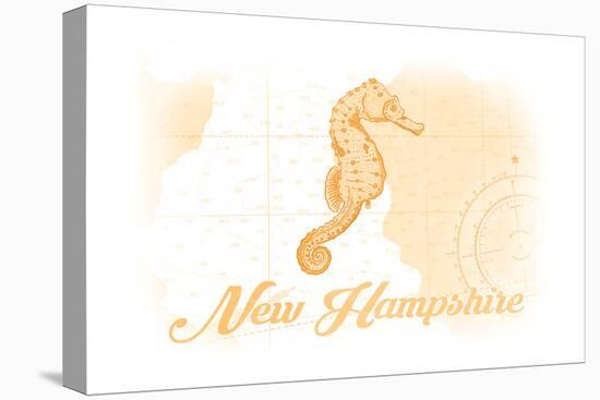 New Hampshire - Seahorse - Yellow - Coastal Icon-Lantern Press-Stretched Canvas