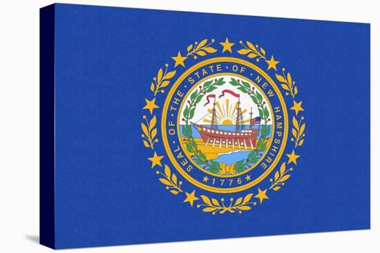 New Hampshire State Flag-Lantern Press-Stretched Canvas