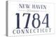 New Haven, Connecticut - Established Date (Blue)-Lantern Press-Stretched Canvas