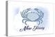 New Jersey - Crab - Blue - Coastal Icon-Lantern Press-Stretched Canvas