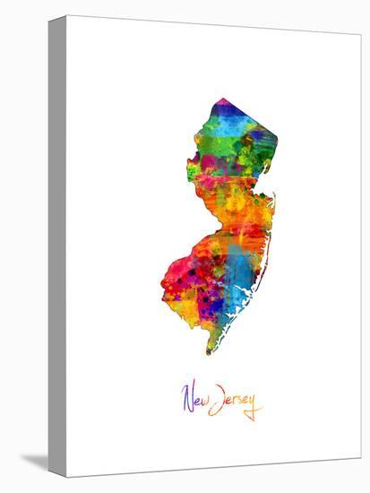 New Jersey Map-Michael Tompsett-Stretched Canvas