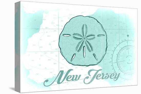New Jersey - Sand Dollar - Teal - Coastal Icon-Lantern Press-Stretched Canvas