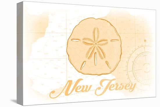 New Jersey - Sand Dollar - Yellow - Coastal Icon-Lantern Press-Stretched Canvas