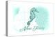 New Jersey - Seahorse - Teal - Coastal Icon-Lantern Press-Stretched Canvas