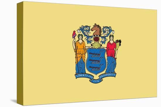 New Jersey State Flag-Lantern Press-Stretched Canvas