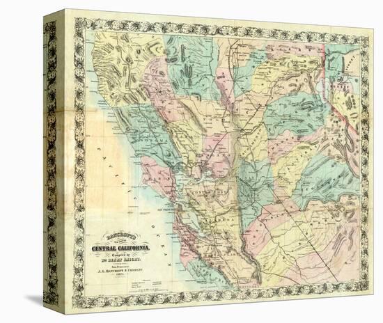 New Map of Central California, c.1871-A^ L^ Bancroft-Stretched Canvas