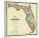 New Map of the State of Florida, c.1870-Columbus Drew-Stretched Canvas