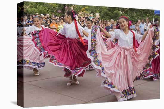 New Mexico, Santa Fe. Hispanic Folkloric Dance Group, Bandstand 2014-Luc Novovitch-Premier Image Canvas