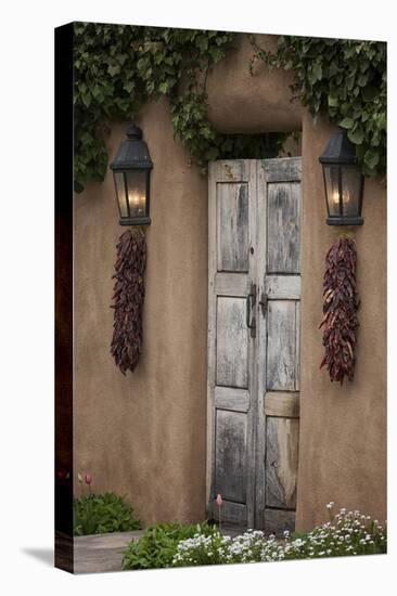 New Mexico, Santa Fe. Weathered Door to Home-Jaynes Gallery-Premier Image Canvas