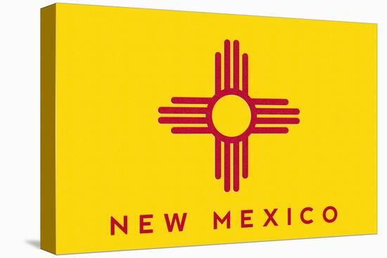 New Mexico State Flag - Letterpress-Lantern Press-Stretched Canvas