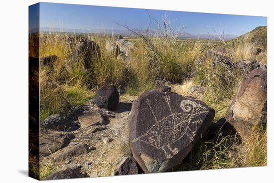 New Mexico, Three Rivers Petroglyph Site. Petroglyph Etching on Rock-Don Paulson-Premier Image Canvas