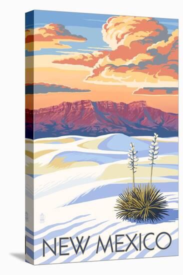 New Mexico - White Sands Sunset-Lantern Press-Stretched Canvas