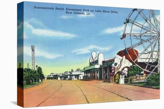 New Orleans, Louisiana - Pontchartrain Beach Amusement Park-Lantern Press-Stretched Canvas