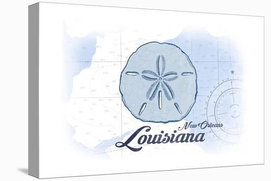 New Orleans, Louisiana - Sand Dollar - Blue - Coastal Icon-Lantern Press-Stretched Canvas