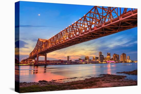 New Orleans, Louisiana, USA at Crescent City Connection Bridge over the Mississippi River.-Sean Pavone-Premier Image Canvas