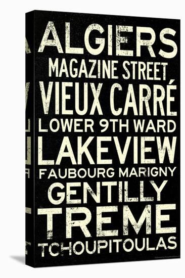 New Orleans Neighborhoods Vintage Subway Style Retro Metro Travel-null-Stretched Canvas