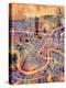 New Orleans Street Map-Michael Tompsett-Stretched Canvas