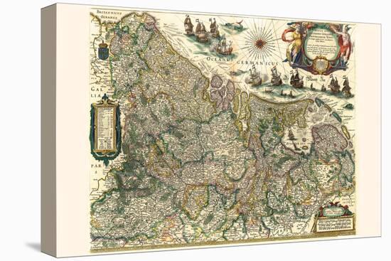 New Picture Of The 17 Provinces Of Lower Germany-Willem Janszoon Blaeu-Stretched Canvas