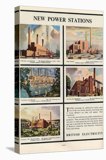 New Power Stations, Advert for British Electricity, 1951-Norman Wilkinson-Premier Image Canvas