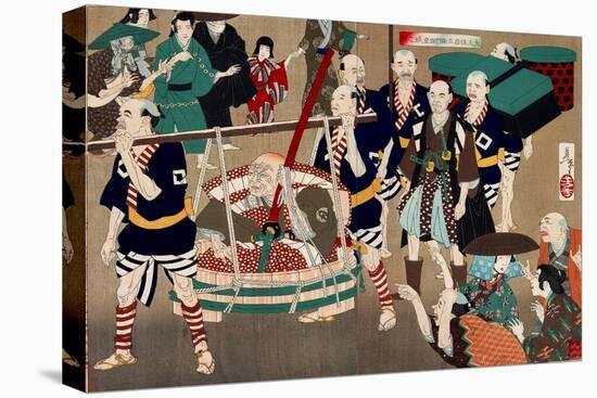 New Selections of Eastern Brocade Pictures - Hikozaemon in a Tub-Yoshitoshi Tsukioka-Premier Image Canvas