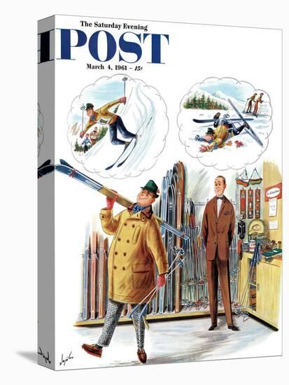 "New Skier," Saturday Evening Post Cover, March 4, 1961-Constantin Alajalov-Premier Image Canvas