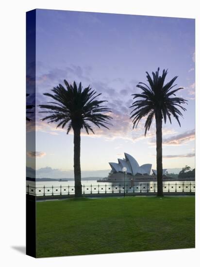 New South Wales, Sydney, Sydney Opera House Through Palms, Australia-Walter Bibikow-Premier Image Canvas