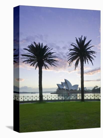 New South Wales, Sydney, Sydney Opera House Through Palms, Australia-Walter Bibikow-Premier Image Canvas