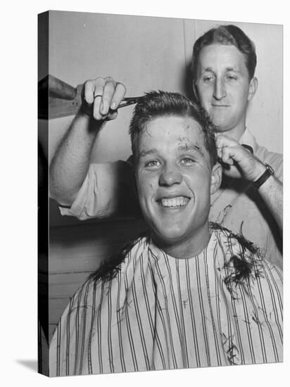 New US Sailor Getting a Haircut at the Great Lakes Naval Training Station-Bernard Hoffman-Premier Image Canvas