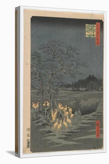 New Year's Eve Foxfires at the Changing Tree, Edo Period, 1857 (Colour Woodblock Print)-Ando or Utagawa Hiroshige-Premier Image Canvas