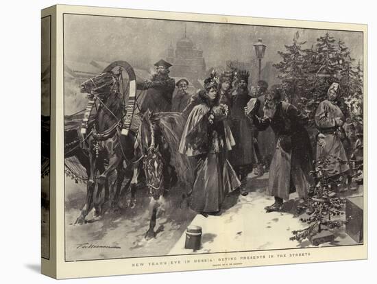 New Year's Eve in Russia, Buying Presents in the Streets-Frederic De Haenen-Premier Image Canvas