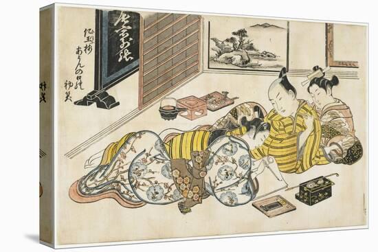 New Year's Gathering Within a Brothel, 1741-1744-Okumura Masanobu-Premier Image Canvas