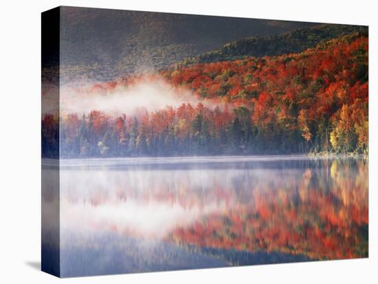 New York, Adirondack Mts, Fall and Fog Reflecting in Heart Lake-Christopher Talbot Frank-Premier Image Canvas