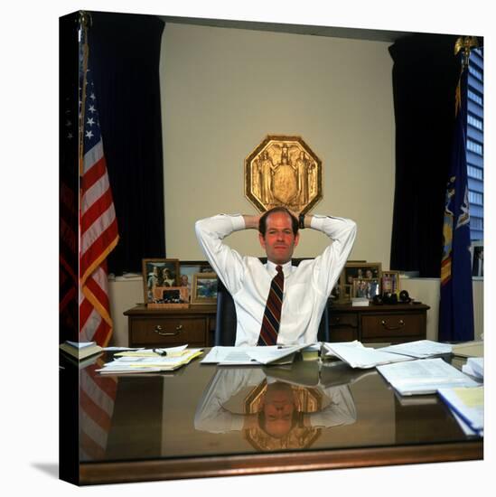 New York Attorney General Eliot Spitzer in His Manhattan Office at 120 Broadway-null-Premier Image Canvas