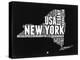 New York Black and White Map-NaxArt-Stretched Canvas