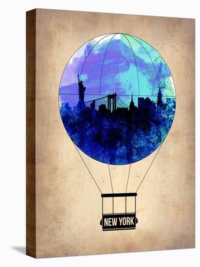 New York Blue Air Balloon-NaxArt-Stretched Canvas