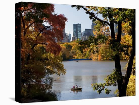 New York City, Manhattan, Central Park and the Grand Buildings across the Lake in Autumn, USA-Gavin Hellier-Premier Image Canvas