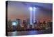 New York City Manhattan Downtown Skyline at Night from Liberty Park with Light Beams in Memory of S-Songquan Deng-Premier Image Canvas