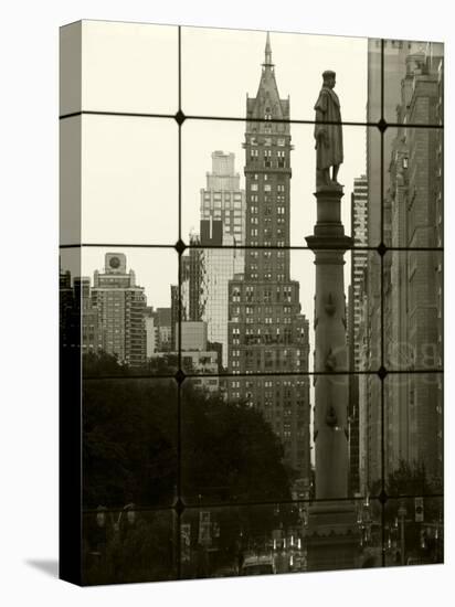 New York City, Manhattan, Statue of Christopher Columbus in Columbus Circle Viewed Through a Glass -Gavin Hellier-Premier Image Canvas